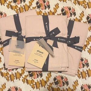 West Elm Organic Cotton Pillow Shams - Pink